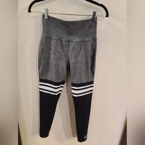 Bombshell Sportswear Thigh High Leggings in Heathered gray and black Size L.